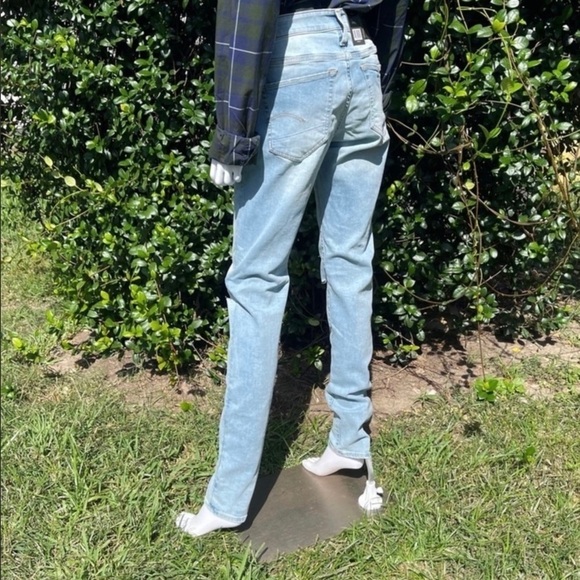 NWT G-Star Slim Distressed Restored Denim Light Washed Jeans - Picture 10 of 15